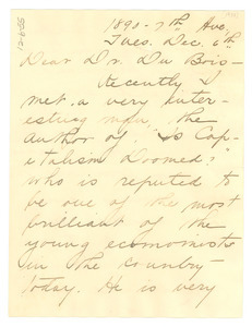 Letter from Edna Thomas to W. E. B. Du Bois