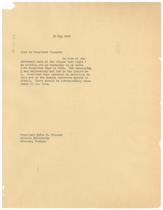 Memorandum from W. E. B. Du Bois to Rufus E. Clement