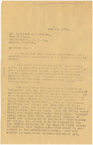 Letter from W. E. B. Du Bois to Church Missionary Society