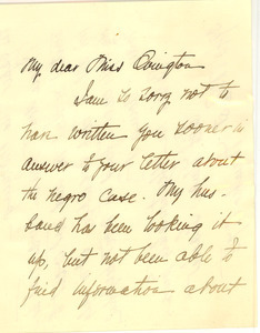 Letter from Edith Gilman Thatcher to Mary White Ovington