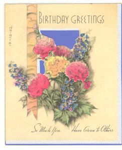 Birthday card from Lula J. Gambrell to W. E. B. Du Bois