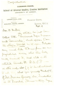 Letter from A. Werner to Du Bois