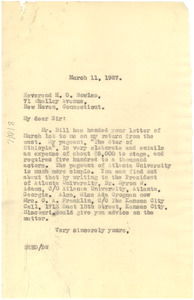 Letter from W. E. B. Du Bois to H. O. Bowles