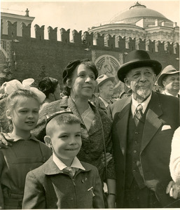 W. E. B. Du Bois and Shirley Graham Du Bois viewing the May Day parade in Moscow's Red Square