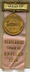 'Clean up' badge and Enfield Centennial medallion