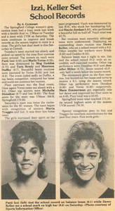 Izzi, Keller set school records, article (March 8, 1990)