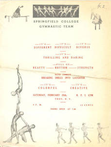 Springfield College Men's Gymnastics Team Troy, N.Y. Flyer ca. 1939