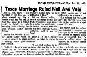Texas Marriage Ruled Null and Void