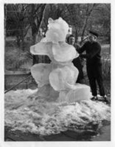 Students work on Ice Sculpture
