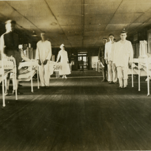 Camp MacArthur - Waco, Texas - World War I - Nurses, patients and soldiers in the hospital ward