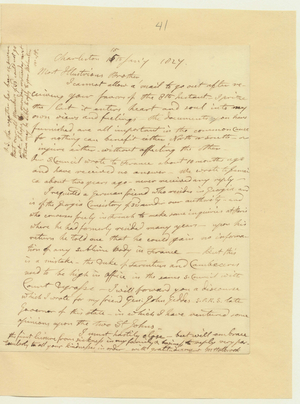 Letter from Moses Holbrook to John James Joseph Gourgas, 1827 January 15