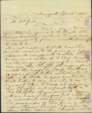 Letter from John W. Henley to Armand P. Pfister, 1845 September 26