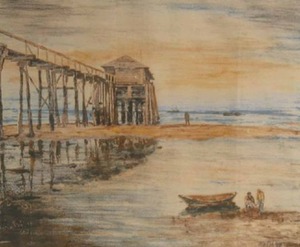"Untitled (Wharf scene)" Julius D. Katzieff (1892-1957)