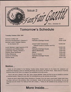 Fan Fair Gazette, Issue 2 (October 21, 1991)