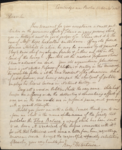 Letter from Benjamin Waterhouse to Jean Luzac
