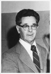 Suffolk University Athletics Director Charles Law (1946-1978), informal headshot