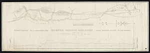 Plan and profile for a continuation of the Woburn branch railroad from Woburn Centre to New Bridge