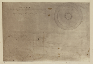 Plans numbered from 1 to 4 are details of Harsen's rock drill : with which the first experiments were made in the attempt to invent a successful rock drill for the Hoosac Tunnel 1864 Sheet 4