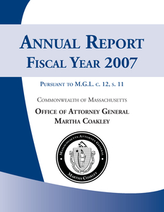 Annual Report, Fiscal Year 2007