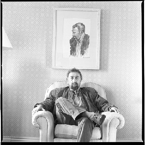 Ian Hill, arts critic, writer, journalist, taken at his home at Strangford, Co. Down. Shots on his own and with his wife