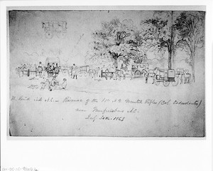 The Raid into North Carolina - Bivouac of the First New York Mounted Rifles Near Murfreesboro