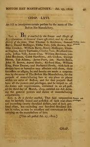 1809 Chap. 0067. An Act To Incorporate Certain Persons By The Name Of The Boston Hat Manufactory.