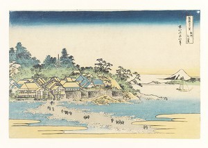 Enoshima in Sagami Province from the series Thirty-six Views of Mount Fuji, woodblock print, ink and color on paper
