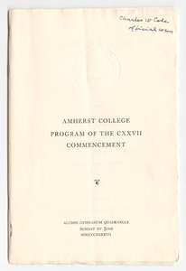 Amherst College Commencement program, 1947 June 15