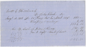 Edward Hitchcock receipt of payment to John Clarke, 1856 August 4