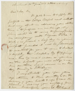 Edward Hitchcock letter to William B. Sprague, 1828 June 15