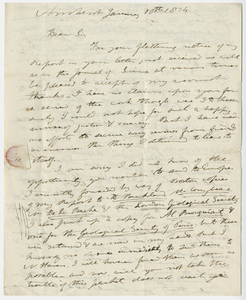 Edward Hitchcock letter to Benjamin Silliman, 1834 January 10