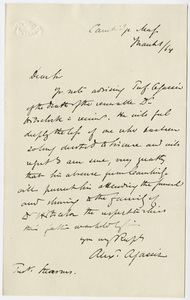 Alexander Agassiz letter to William Augustus Stearns, 1864 March 1