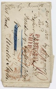 Ebenezer Smith envelope to Edward Hitchcock, 1851 December 5