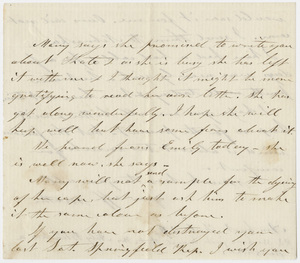 Orra White Hitchcock letter to Edward Hitchcock, Jr.