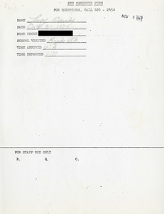 Citywide Coordinating Council daily monitoring report for Hyde Park High School by Lucy Banks, 1975 October 31