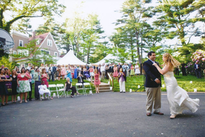 Wedding at 52 Upland, dancing on the driveway