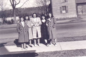 School chums in front of 213 Lynn Street (now Sunset Drive)