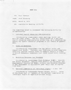 Legislative Meeting (2/27/1975) Memo #62