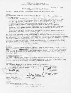 Fiscal 1984 Budget Briefing Statement: Lowell Historic Preservation Commission Development Funds