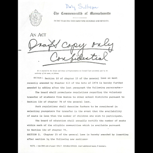 Draft copy of Daly-Sullivan bill.