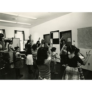 Children in an after-school dance class.