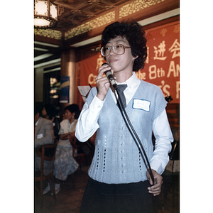 Singer at a Chinese Progressive Association anniversary party