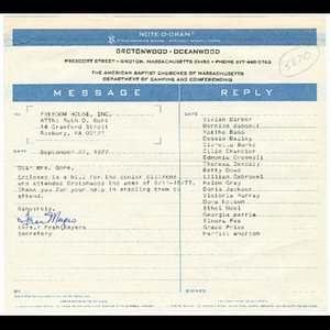 Documents related to Roxbury Goldenaires Grotonwood visit