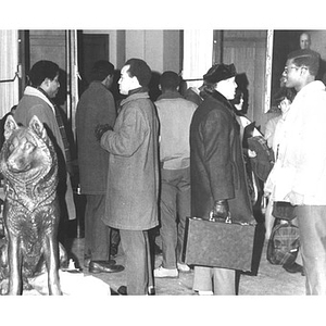 Afro American Society members in the Ell lobby