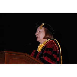 Patricia Kiladis speaks at School of Nursing during convocation