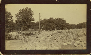 Construction of overlook wall at Franklin Park, Jamaica Plain [Roxbury], Mass.