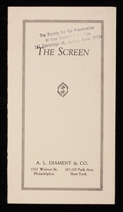 Screen, A.L. Diament & Co., 1515 Walnut Street, Philadelphia; 101-119 Park Avenue, New York, New York