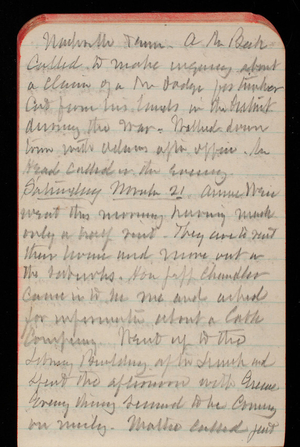 Thomas Lincoln Casey Notebook, October 1891-December 1891, 57, Nashville then. A Mr. Beck