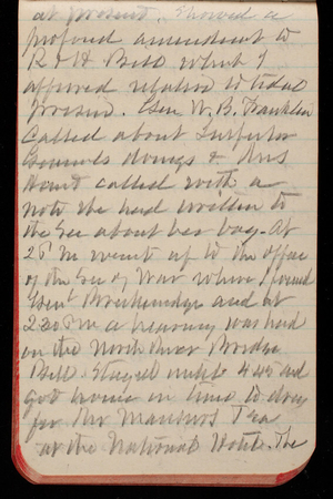 Thomas Lincoln Casey Notebook, November 1893-February 1894, 60, at present. Showed a