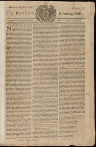 The Boston Evening-Post, 29 August 1768